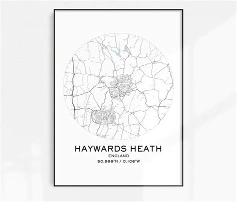 Haywards Heath Map Print Digital Map Prints Printable Maps | Etsy