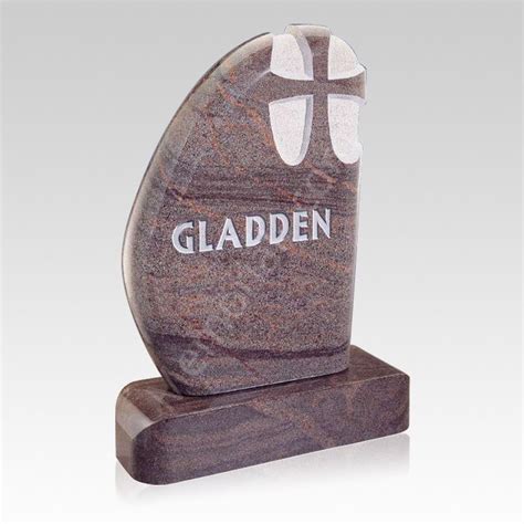 Garden Cross Companion Granite Headstone