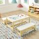 MUSEHOMEINC Kids Activity Table and Bench Set,Drawing and Painting ...