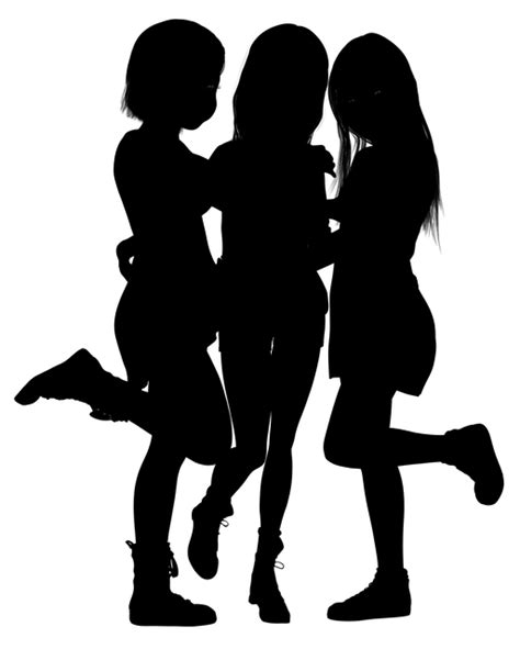 Silhouette Girl Girlfriends · Free image on Pixabay