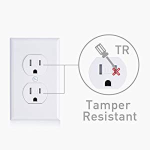 10-Pack 15A Tamper-Resistant Receptacle with Wallplate in White