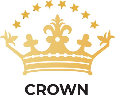 Premium style abstract gold crown logo symbol. Royal king icon. Modern luxury brand element sign ...