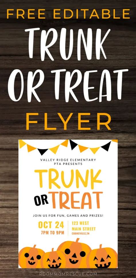 Trunk or Treat Flyer Template (Free to Edit & Customize for Your Event!)