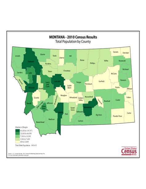 Montana County Population Map Free Download