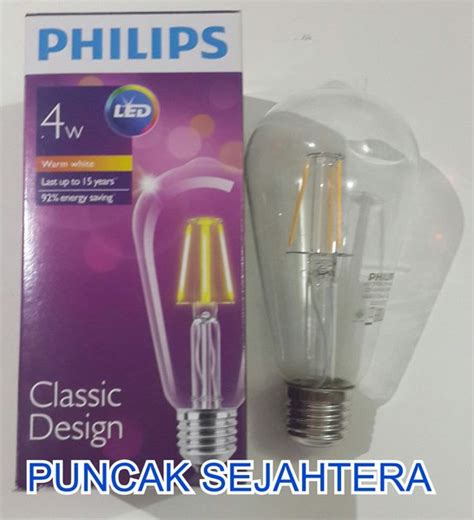 Jual Lampu LED Philips Classic 4w Pijar Warm white Decorative di Lapak Puncak Sejahtera | Bukalapak