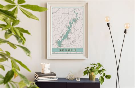 Lake Tenkiller Oklahoma Street Map Print Lake Tenkiller - Etsy