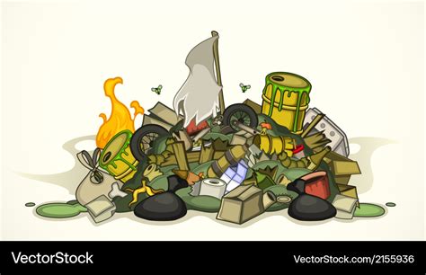 Pile various garbage Royalty Free Vector Image