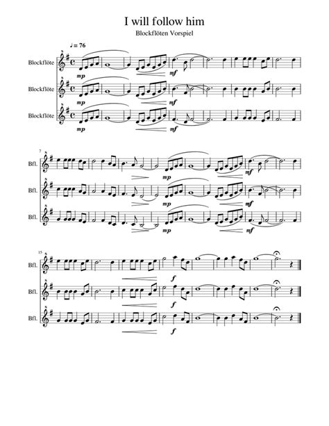 I will follow him Sheet music | Musescore.com