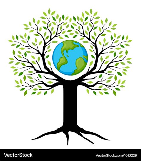 Earth tree Royalty Free Vector Image - VectorStock