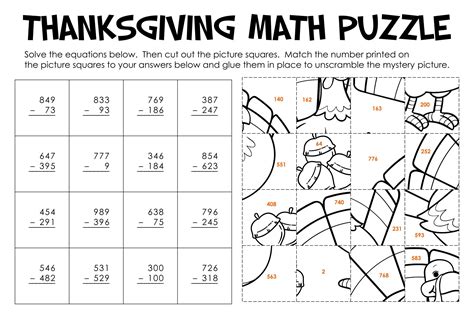 4th Grade Math Worksheets For Thanksgiving - 15 Free PDF Printables | Printablee