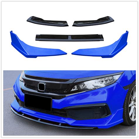 For Honda Civic 10th Gen 2019 2020 Blue Front Bumper Lip Body Kit Spoiler Cover | eBay