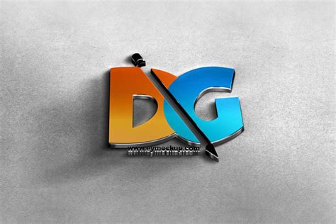 Free Download 3D Logo PSD Mockup - Designhooks