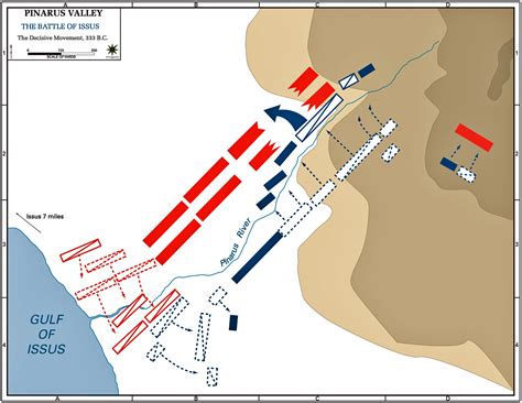 Map of the Battle of Issus 333 BC - Decisive Action