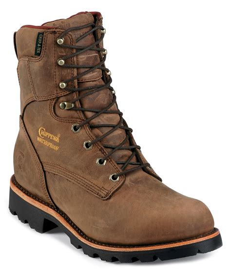 Chippewa Insulated Waterproof 8" Lace-Up Work Boots - Round Toe ...