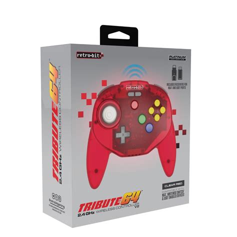 Retro-Bit's Tribute64 Wireless Controller Now Available in Red — GeekTyrant