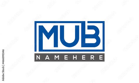 MUB Letters Logo With Rectangle Logo Vector Stock Vector | Adobe Stock