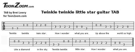 Twinkle twinkle little star guitar tab melody made with toonzoom guitar tab maker. | Twinkle ...