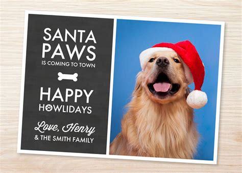 Christmas Photo Card Dog Theme Design Printable Christmas