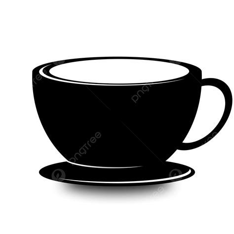 Coffe Silhouette PNG Free, Icon White Black Coffe, Icons, Coffee, Kopi PNG Image For Free Download