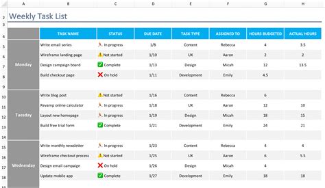 Daily Task Tracker Excel Template Free Download - Riset