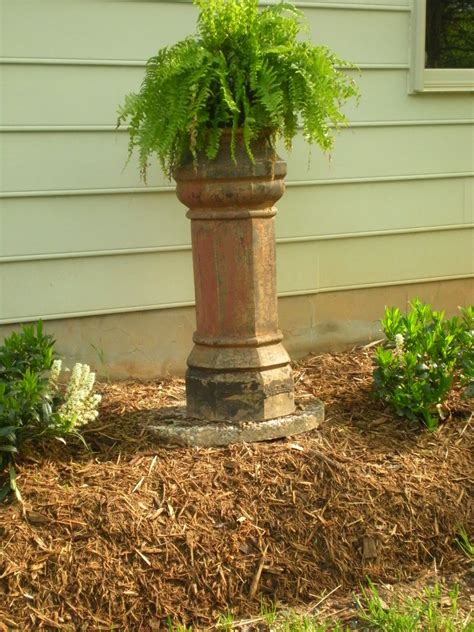 All About Vignettes: Clay Chimney Pots and My May Garden