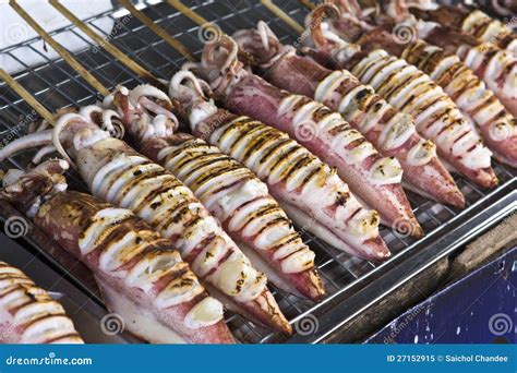 Grilled squid stock image. Image of eating, food, market - 27152915