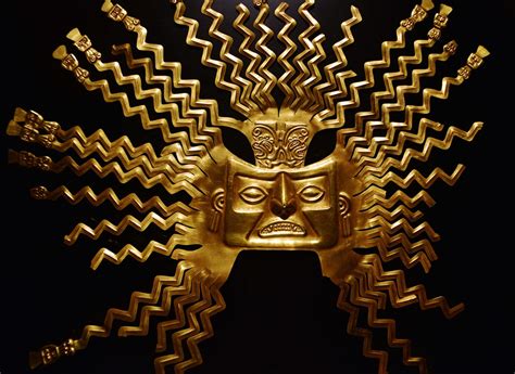 Gold mask of the sun god Inti | From La Tolita, Incan. On di… | Flickr