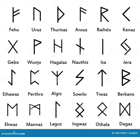 Classic Runes. Runic Alphabet Icons Stock Vector - Illustration of isolated, runic: 140372380