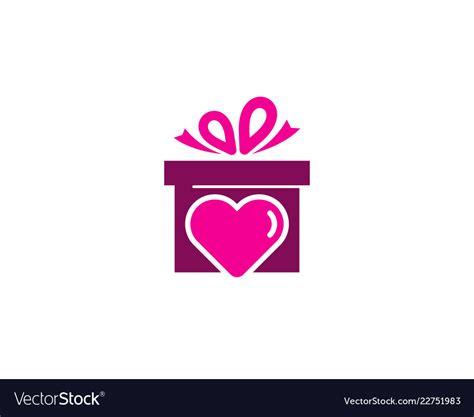 Love gift logo icon design Royalty Free Vector Image