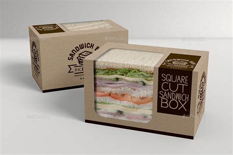 Fast Food Boxes Vol.5:Take Out Packaging Mock Ups | Sandwich packaging ...