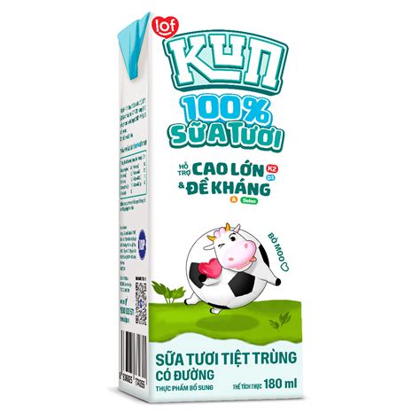 100% sữa tươi KUN có đường thùng 48 hộp x 180ml | Shopee Việt Nam