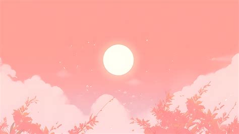 Sun in Pink Sky Aesthetic Desktop Wallpaper - Pink Wallpaper 4K