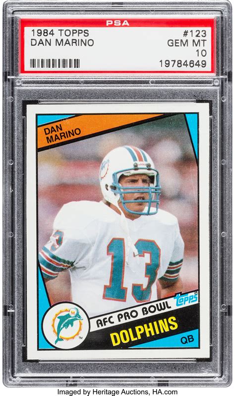 1984 Topps Dan Marino #123 PSA Gem Mint 10.... Football Cards | Lot #81266 | Heritage Auctions