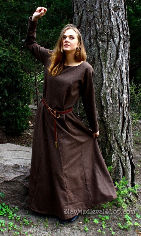 Young Nun Medieval Wool Cotte of 13th Century for Viking, Slavic and Renaissance Reenactment ...