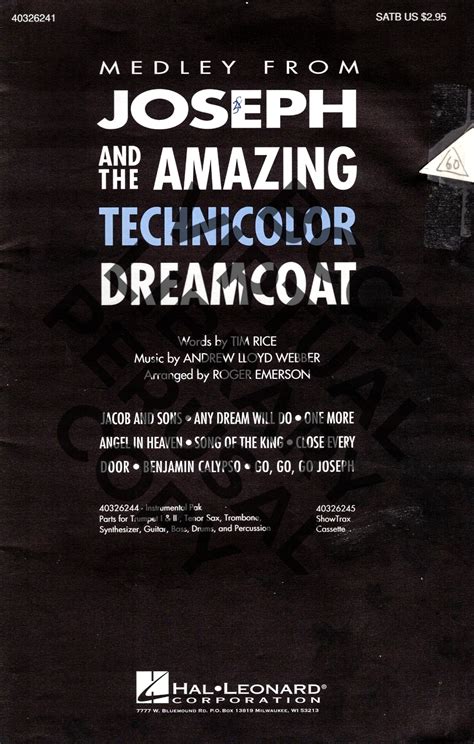 Medley from Joseph and the Amazing Technicolor Dreamcoat | BC Choral ...