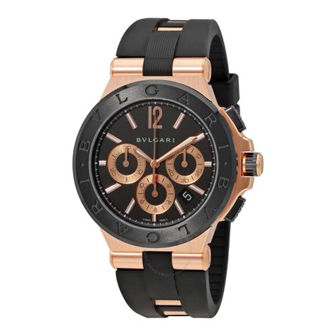 Bvlgari Diagono Black Dial Chronograph Men's Watch 101987 - Diagono ...