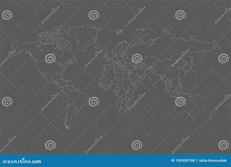 World Map Vector. Contour of World Map Stock Vector - Illustration of circle, detailed: 190309108