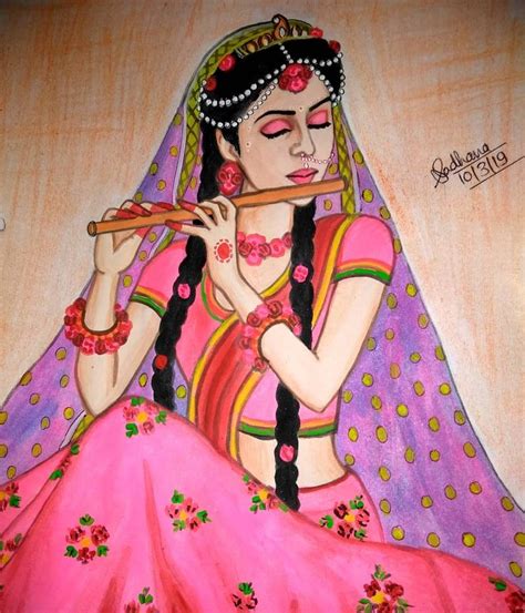 Simple Radha Krishna Pencil Drawing