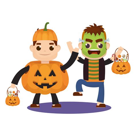 little kids in Halloween costumes 1870019 Vector Art at Vecteezy