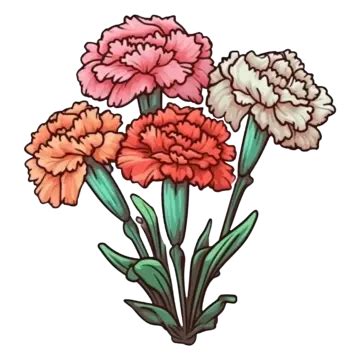 Colorful Carnation Bouquet, Carnation, Pattern, Flowers PNG Transparent Image and Clipart for ...