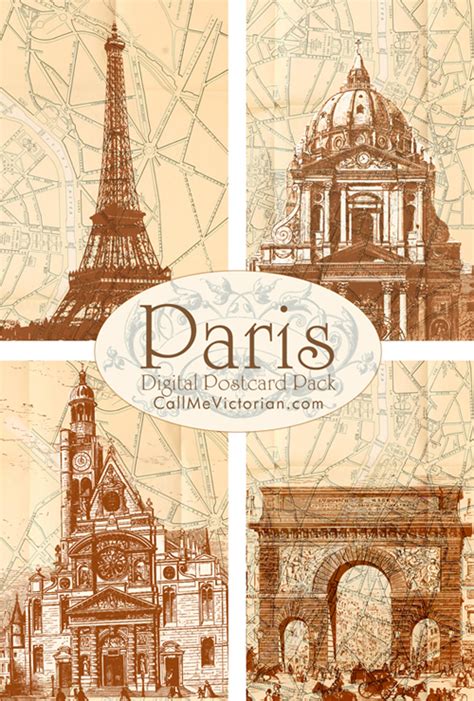 Paris Digital Postcard Pack | Call Me Victorian