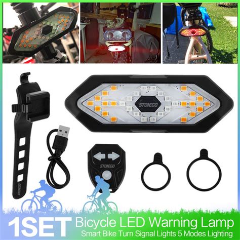 1Set(6Pcs/1Set) Smart Bike Turn Signal Lights 5 Modes Lighting ...