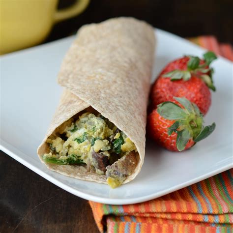 Spinach Mushroom Breakfast Wrap | Recipe | Vegetarian freezer meals ...