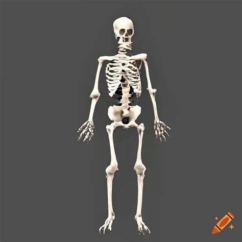 Detailed black and white human skeleton on Craiyon