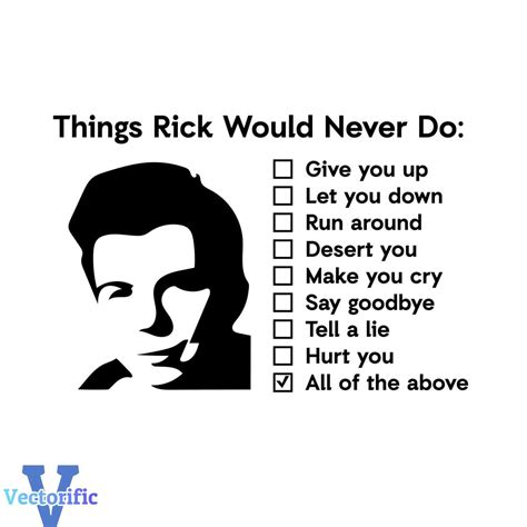 Things Rick Would Never Do SVG Funny Rick Roll SVG Cricut Fi - Inspire Uplift