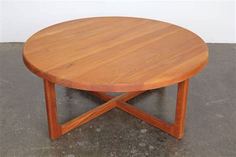 Mid-Century Large Round Solid Teak Coffee Table at 1stDibs | round teak coffee table, teak ...