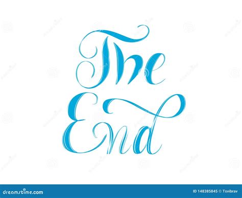 The End - Blue Hand Lettering. Stock Illustration - Illustration of ...