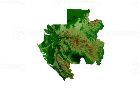 Gabon Topographic Map 3d realistic map Color 3d illustration 37301872 PNG