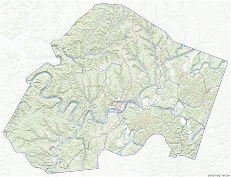 Topographic map of Lee County, Kentucky | Kentucky