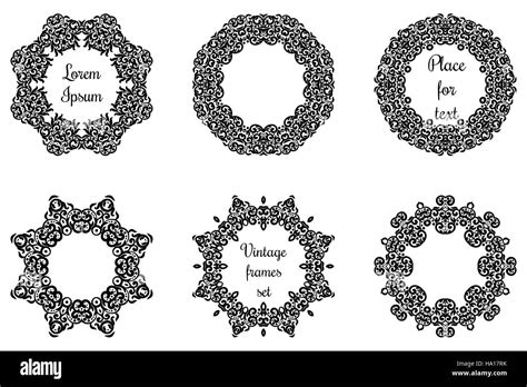 Fractal frames Black and White Stock Photos & Images - Alamy